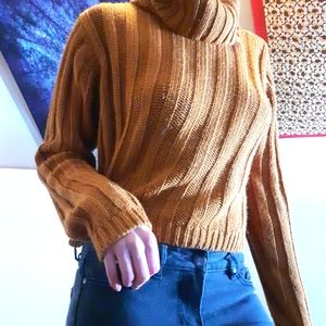 Sweater, orange, knit